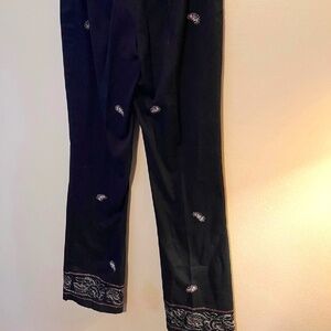 Dana Buchman Women's Pants W/ Paisley Embroidered Accents - Size 2